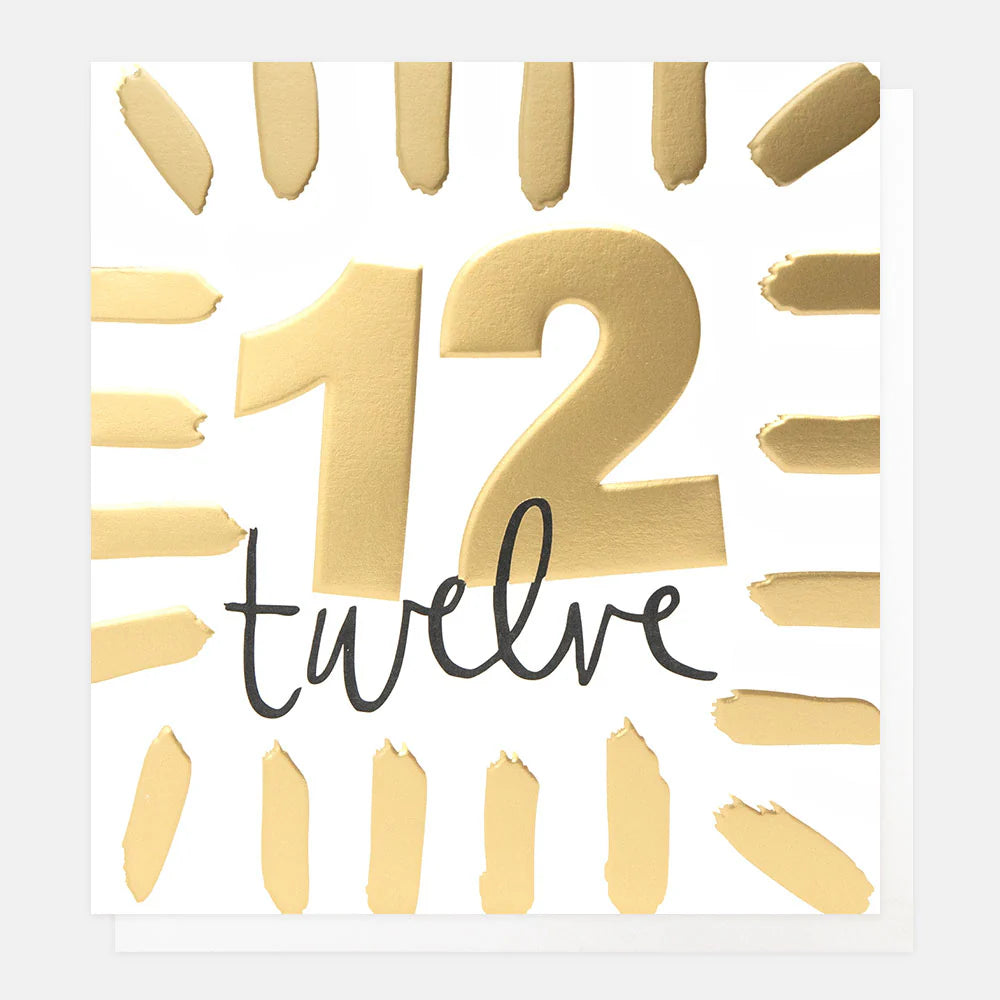 Gold 'Twelve' Birthday Card
