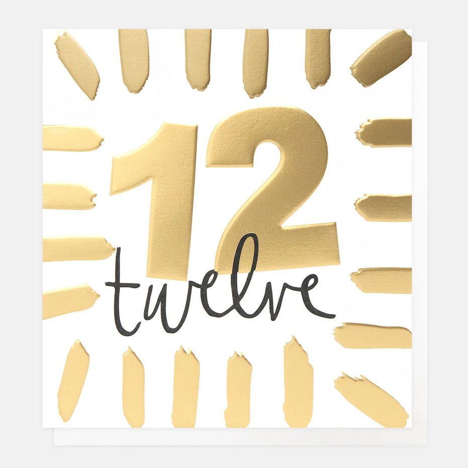 Gold 'Twelve' Birthday Card