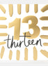 Gold 'Thirteen' Birthday Card