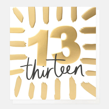 Gold 'Thirteen' Birthday Card