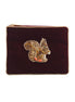 Burgundy Squirrel Small Velvet Pouch