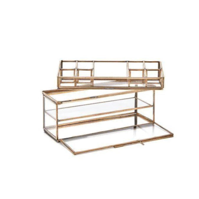 Antique Brass Bequai Open Jewellery Box