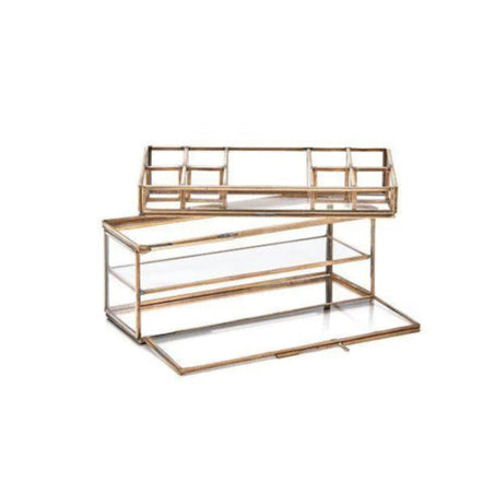 Antique Brass Bequai Open Jewellery Box