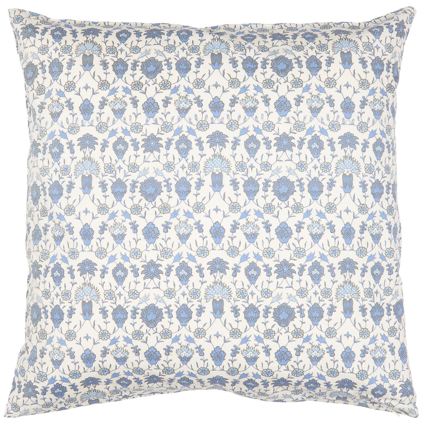 Blue Patterned Cotton Cushion