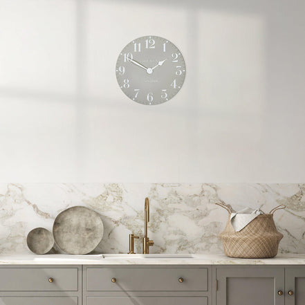 12" Arabic Wall Clock Dove Grey