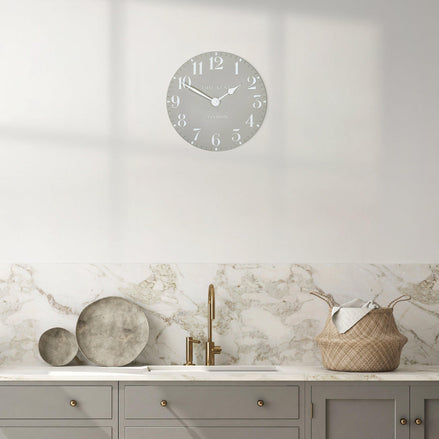 12" Arabic Wall Clock Dove Grey