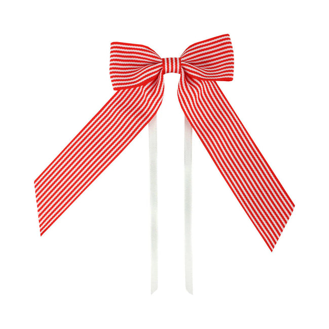 Candy Stripe Bow  - Red and White