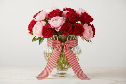 Candy Stripe Bow  - Red and White