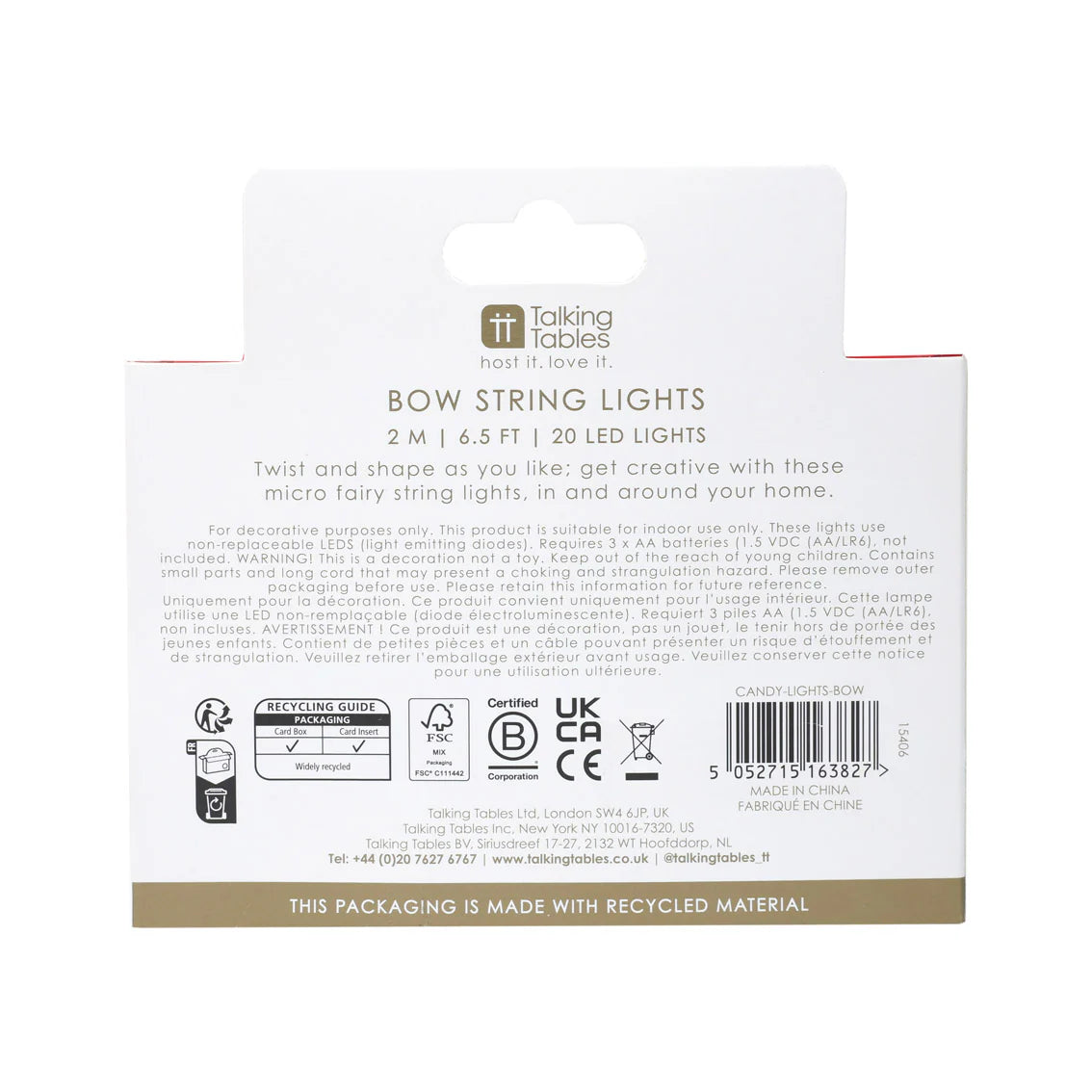 Bow String Lights - 2m | Valentine's Day