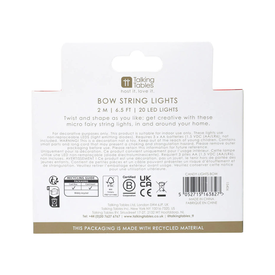 Bow String Lights - 2m | Valentine's Day