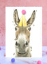 Donkey Pompom Birthday Card