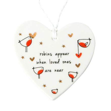 Hanging Heart Decoration- Robins Appear