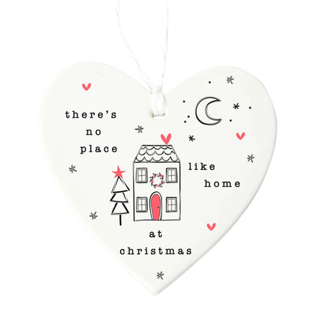 No Place Like Home Christmas Hanging Heart Decoration