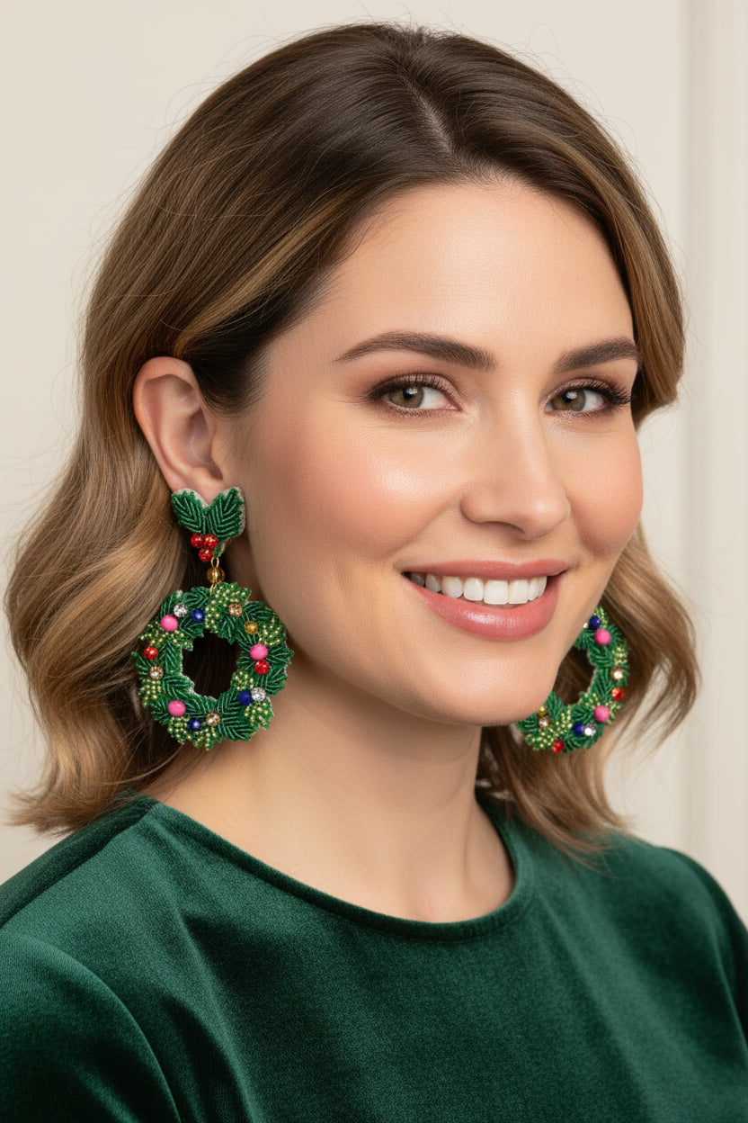 Christmas Wreath Earrings