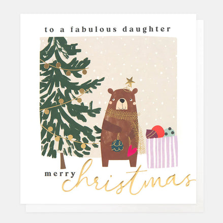 Fabulous Daughter Bear Decorating Tree Scene
