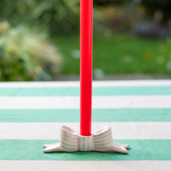 Pink Bow Candle Holder Talking Tables