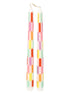 Multi Coloured Check Taper Dinner Candles - 2 Pack