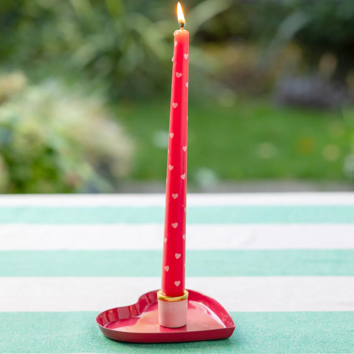 Heart Taper Dinner Candles - 2 Pack