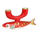 Red Koi Fish Ceramic Candle Holder