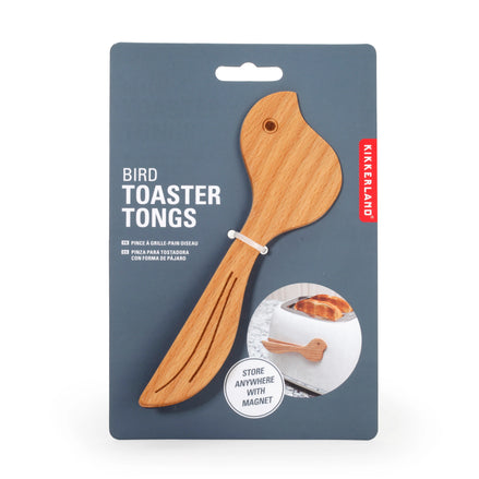 Bird-Shaped Beechwood Toast Tongs