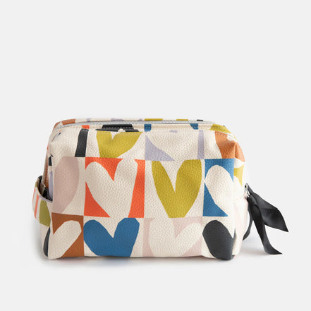 Multi Checkmate Heart Large Travel Washbag