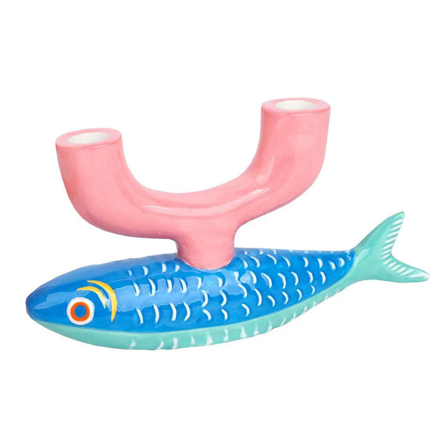 Bon Appetit Fish Ceramic Candle Holder