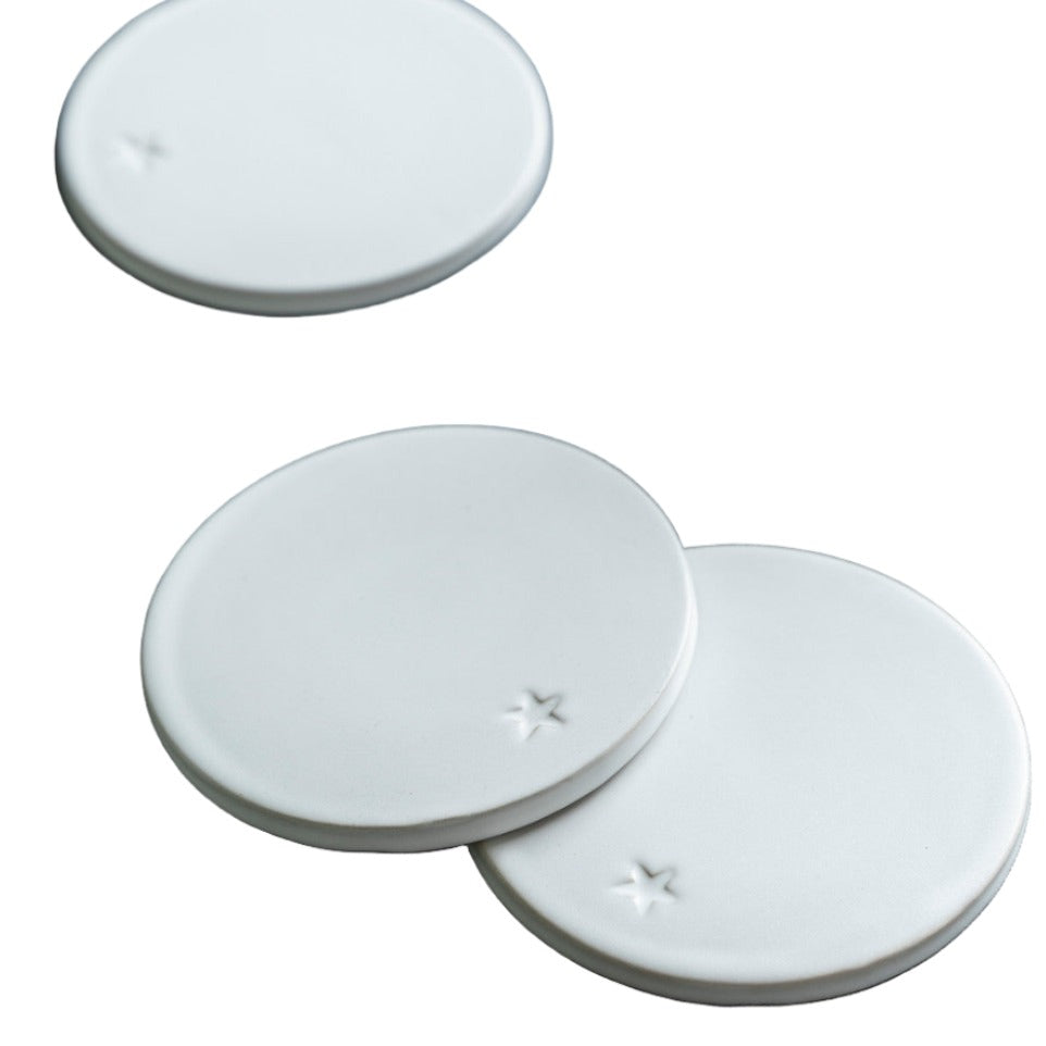 Ceramic Coasters Round - Set of 4 White