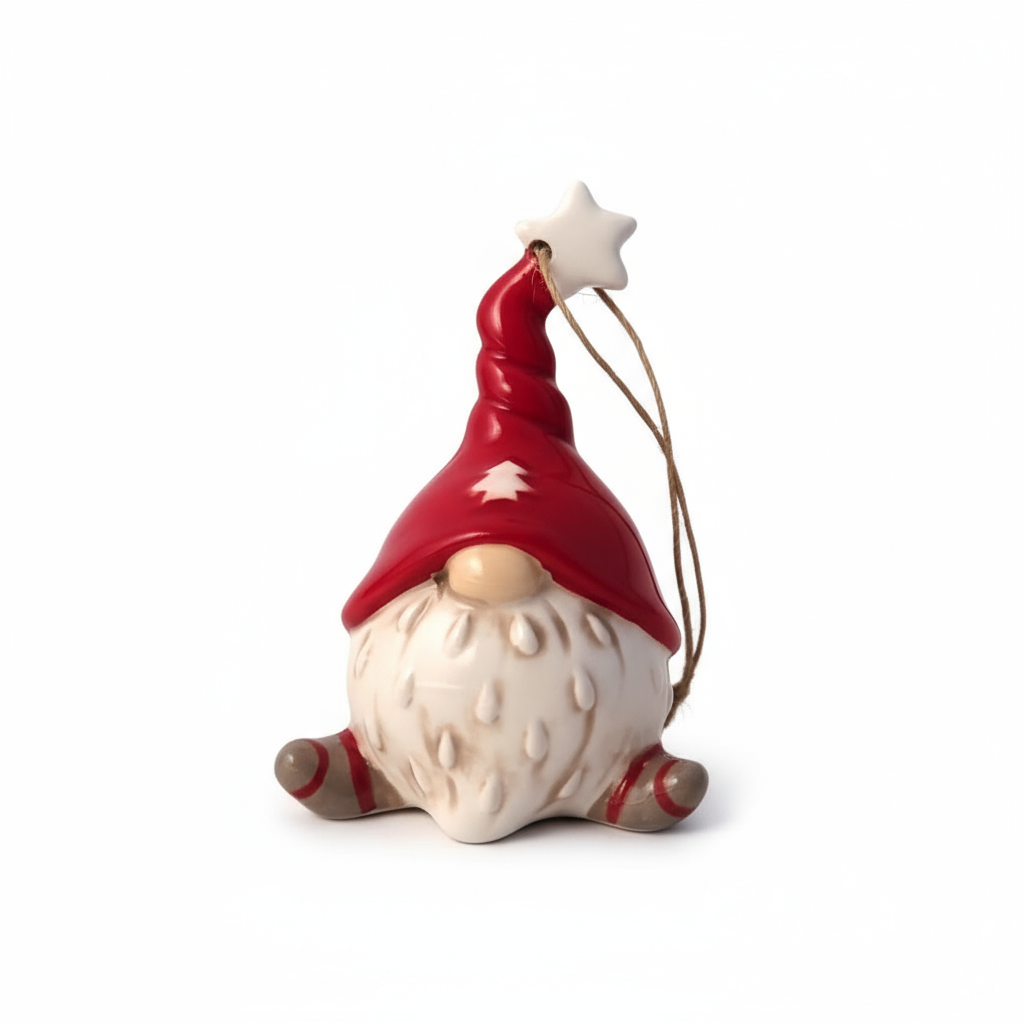 Ceramic Santa/Gonk tree decoration