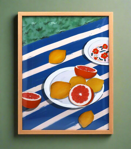 Citrus Plate Framed Print - Large
