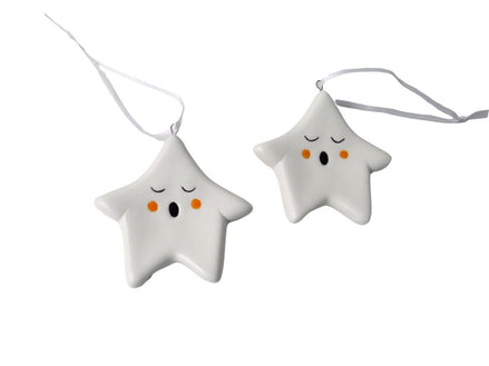 7.6cm Star with Face Tree Decoration
