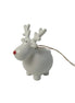 Ceramic Round Red Nose Reindeer Christmas Hanging Decoration - 6cm