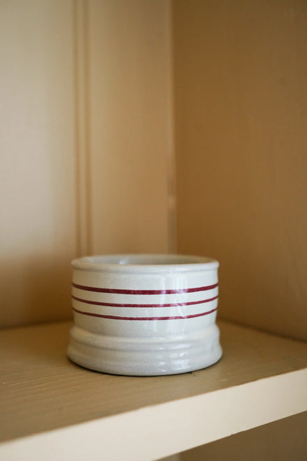 Hand Painted Breton Stripe Tea Light/Dip Bowl - Brick