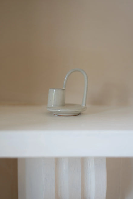 Wee Willy Winkee Candle Holder-Milk White