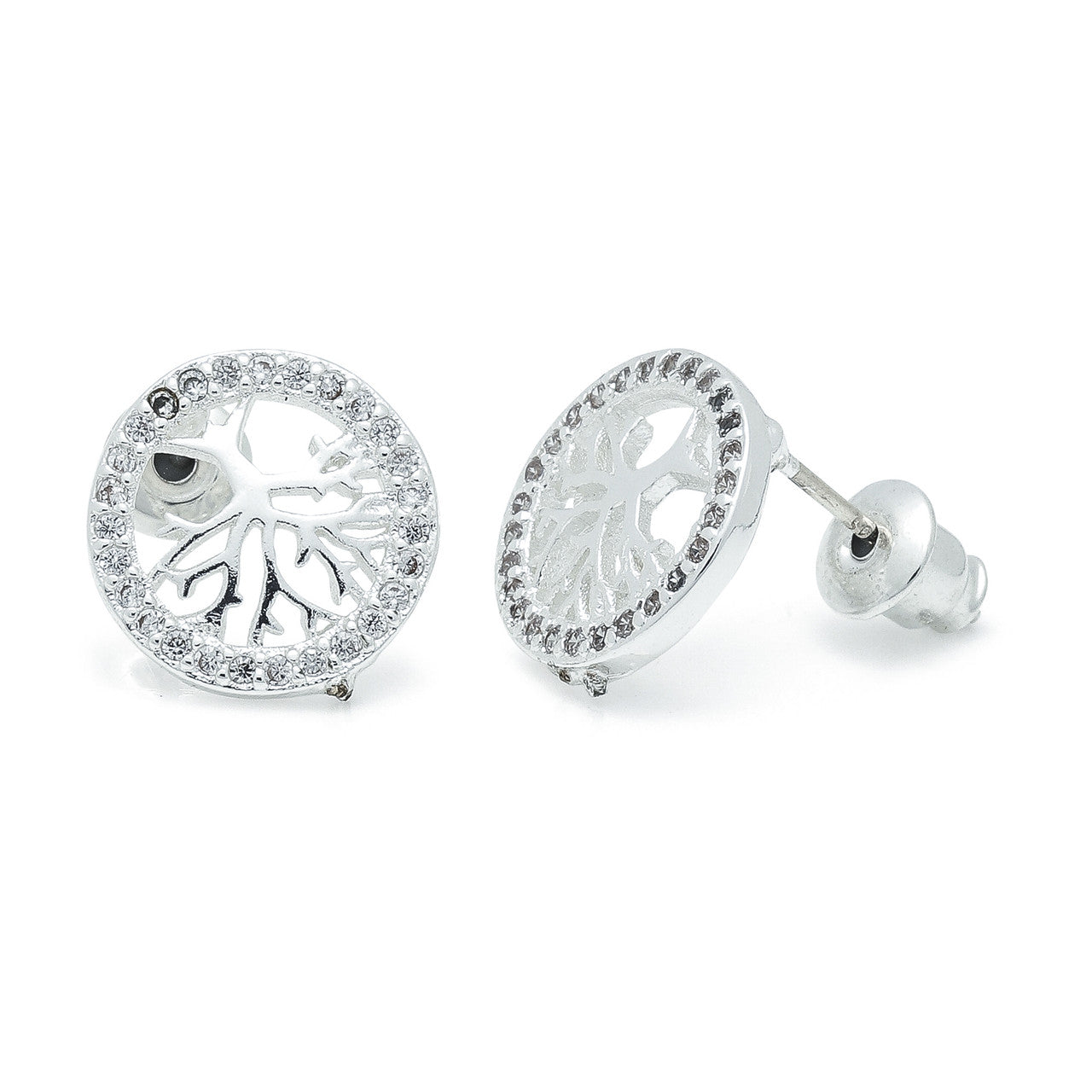 Tree of life sliver stud Earrings