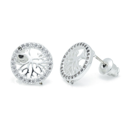 Tree of life sliver stud Earrings