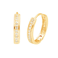 Diamond gold circle earrings