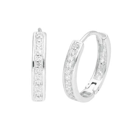 Diamond Silver Circle Earrings