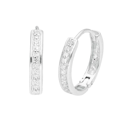 Diamond Silver Circle Earrings