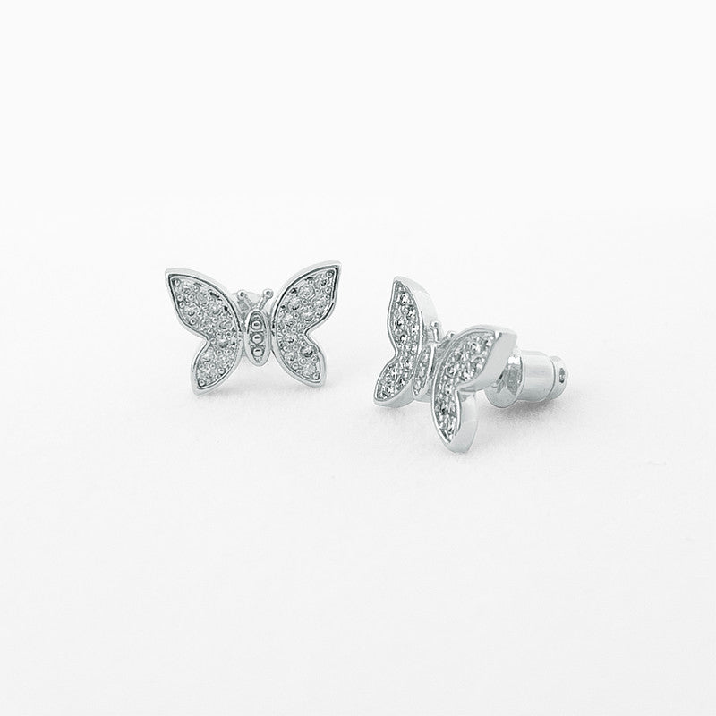 Butterfly Silver Stud Earrings