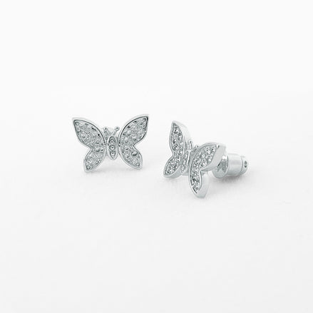 Butterfly Silver Stud Earrings