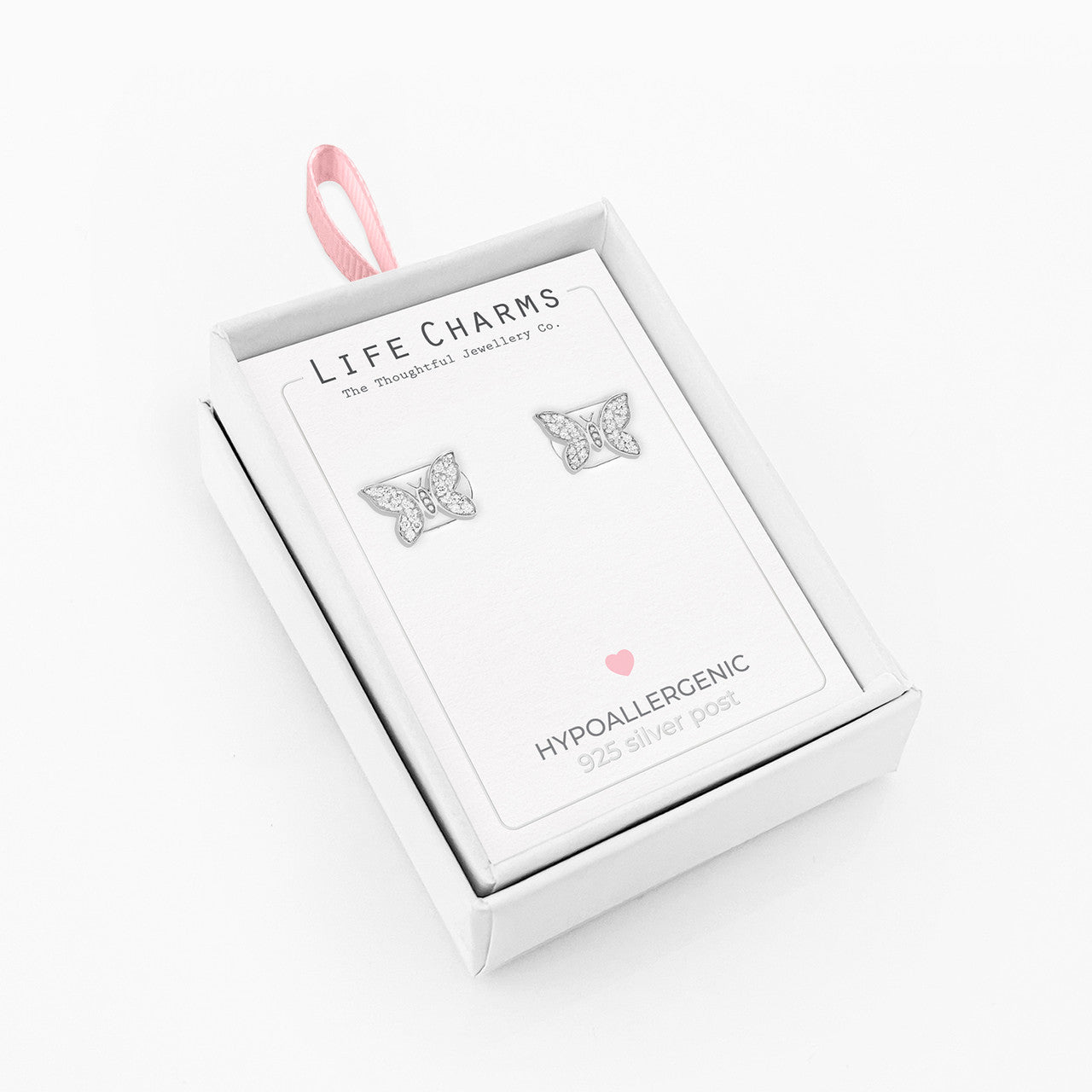 Butterfly Silver Stud Earrings