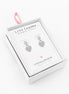Silver Heart Drop Stud Earrings