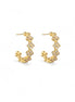 Crystal Clover Hoop Earring in Gold clear