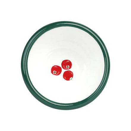 Bon Noel Cranberry Enamel Bowl