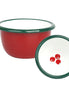 Bon Noel Cranberry Enamel Bowl