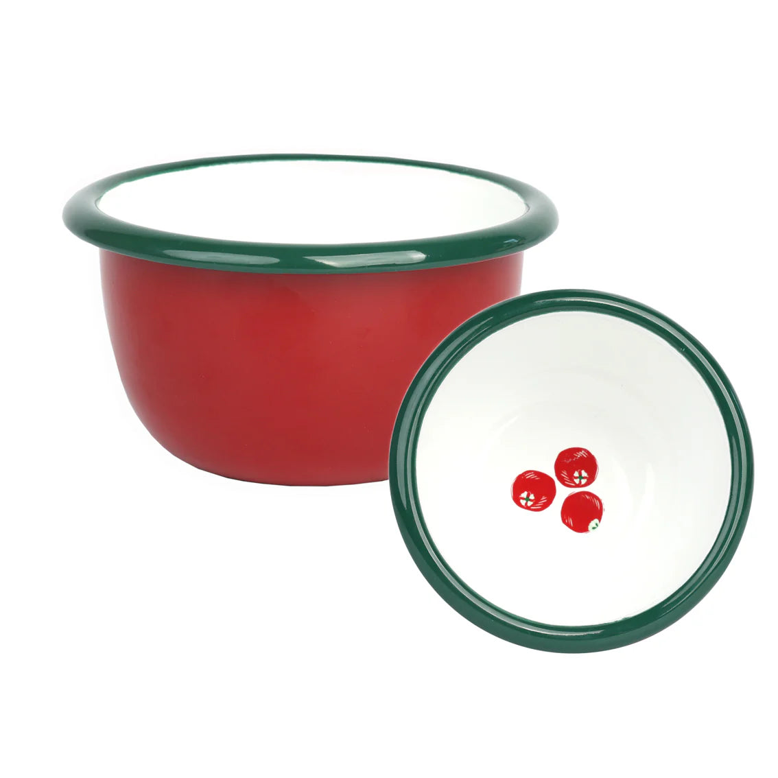 Bon Noel Cranberry Enamel Bowl