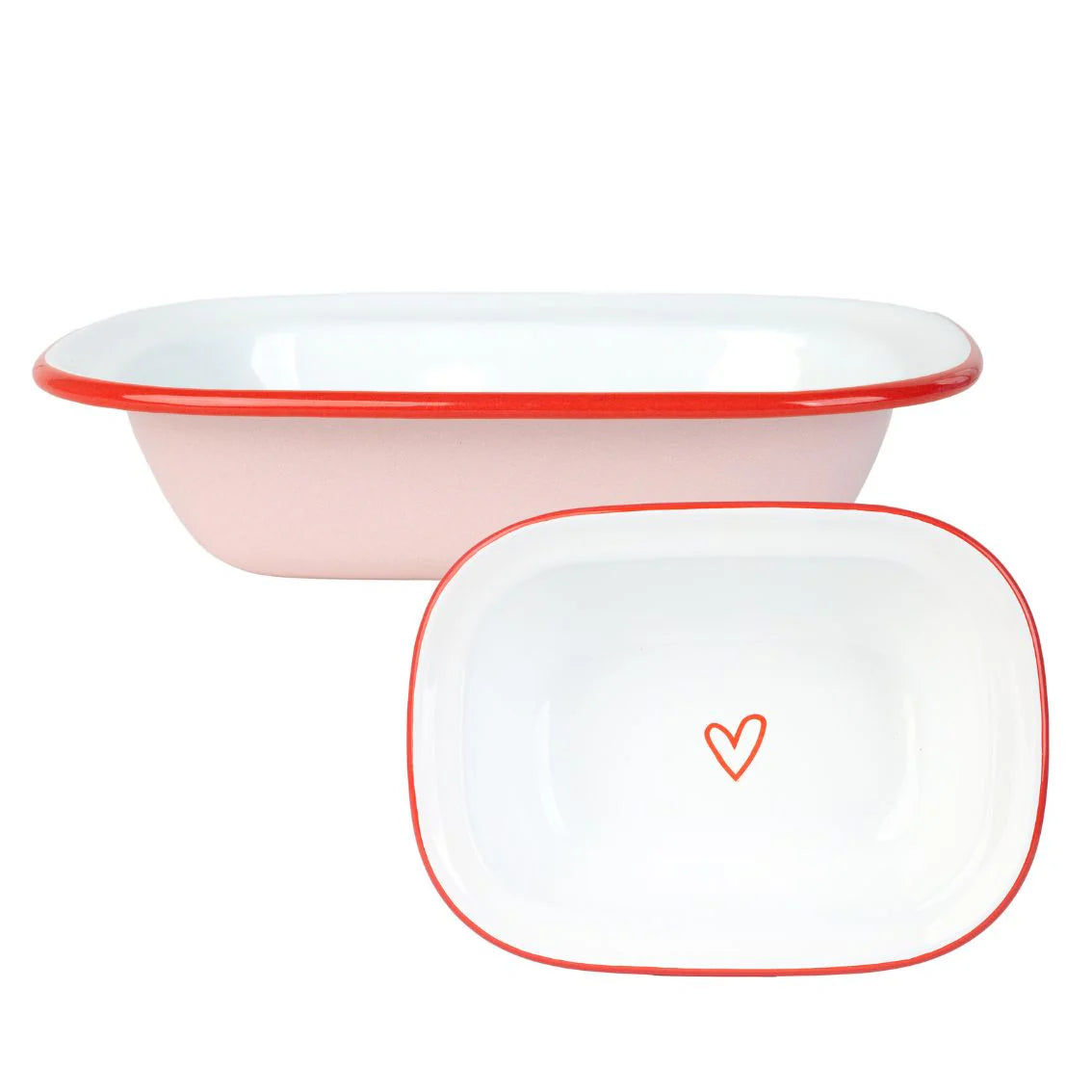Heart Pink Oven Enamel Dish - 20cm
