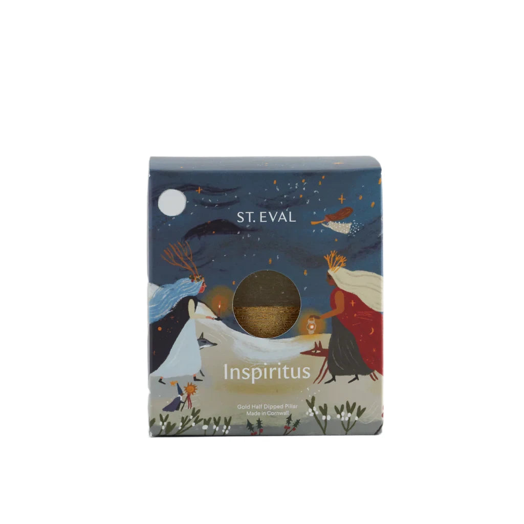 Christmas Gold Half Dipped Inspiritus Pillar Candle