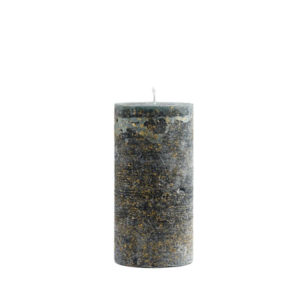 Christmas Gold Marbled Pillar Winter Thyme Candle