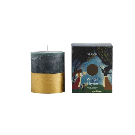 Christmas Gold Marbled Inspiritus Pillar Candle